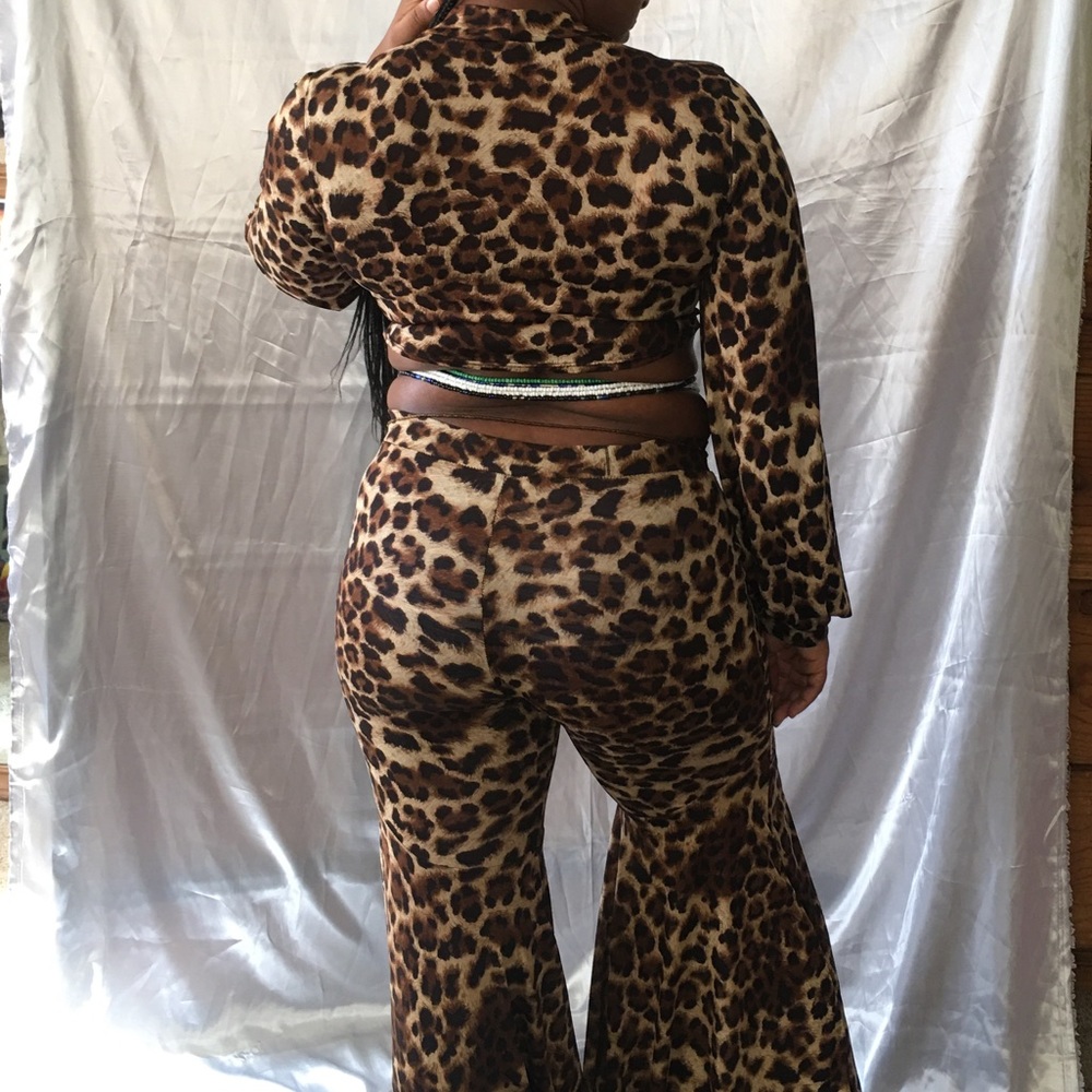 Just My Flare Leopard Pant Set